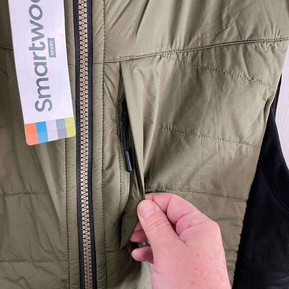 Smartwool Mens M Smartloft Vest Full Zip Green Breathable Wicking NWT - Picture 5 of 8